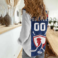 Custom France Hockey Women Casual Shirt Les Bleus Go Champions