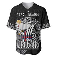 Personalized Viking Faroe Islands Baseball Jersey Valhalla Viking Pattern