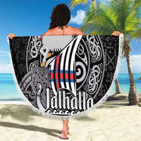 Personalized Viking Faroe Islands Beach Blanket Valhalla Viking Pattern