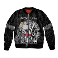 Personalized Viking Faroe Islands Bomber Jacket Valhalla Viking Pattern