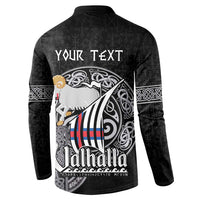 Personalized Viking Faroe Islands Button Sweatshirt Valhalla Viking Pattern