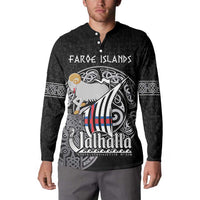 Personalized Viking Faroe Islands Button Sweatshirt Valhalla Viking Pattern