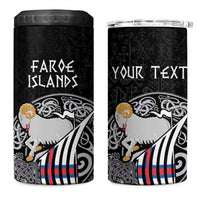Personalized Viking Faroe Islands 4 in 1 Can Cooler Tumbler Valhalla Viking Pattern