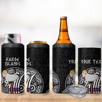 Personalized Viking Faroe Islands 4 in 1 Can Cooler Tumbler Valhalla Viking Pattern