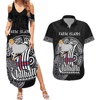Personalized Viking Faroe Islands Couples Matching Summer Maxi Dress and Hawaiian Shirt Valhalla Viking Pattern
