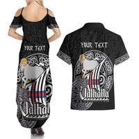 Personalized Viking Faroe Islands Couples Matching Summer Maxi Dress and Hawaiian Shirt Valhalla Viking Pattern