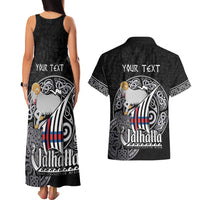 Personalized Viking Faroe Islands Couples Matching Tank Maxi Dress and Hawaiian Shirt Valhalla Viking Pattern