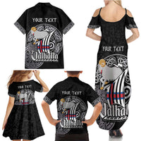 Personalized Viking Faroe Islands Family Matching Summer Maxi Dress and Hawaiian Shirt Valhalla Viking Pattern