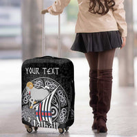 Personalized Viking Faroe Islands Luggage Cover Valhalla Viking Pattern