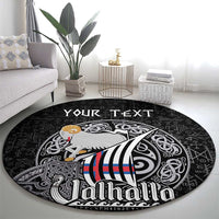 Personalized Viking Faroe Islands Round Carpet Valhalla Viking Pattern