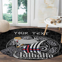 Personalized Viking Faroe Islands Round Carpet Valhalla Viking Pattern