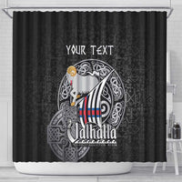 Personalized Viking Faroe Islands Shower Curtain Valhalla Viking Pattern