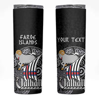 Personalized Viking Faroe Islands Skinny Tumbler Valhalla Viking Pattern