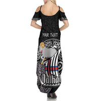 Personalized Viking Faroe Islands Summer Maxi Dress Valhalla Viking Pattern