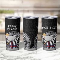 Personalized Viking Faroe Islands Tumbler Cup Valhalla Viking Pattern
