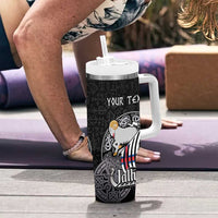 Personalized Viking Faroe Islands Tumbler With Handle Valhalla Viking Pattern