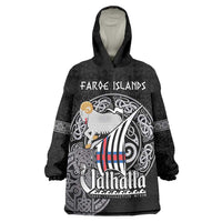 Personalized Viking Faroe Islands Wearable Blanket Hoodie Valhalla Viking Pattern