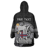 Personalized Viking Faroe Islands Wearable Blanket Hoodie Valhalla Viking Pattern