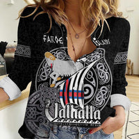 Personalized Viking Faroe Islands Women Casual Shirt Valhalla Viking Pattern