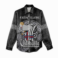Personalized Viking Faroe Islands Women Casual Shirt Valhalla Viking Pattern
