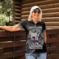 Personalized Viking Faroe Islands Women Polo Shirt Valhalla Viking Pattern