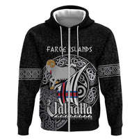 Personalized Viking Faroe Islands Zip Hoodie Valhalla Viking Pattern