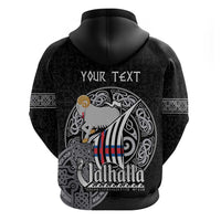 Personalized Viking Faroe Islands Zip Hoodie Valhalla Viking Pattern