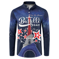 Personalized Happy Bastille Day Button Sweatshirt Vive la France!