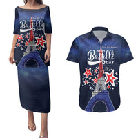 Personalized Happy Bastille Day Couples Matching Puletasi and Hawaiian Shirt Vive la France!