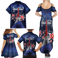 Personalized Happy Bastille Day Family Matching Summer Maxi Dress and Hawaiian Shirt Vive la France!