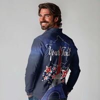 Personalized Happy Bastille Day Long Sleeve Polo Shirt Vive la France!