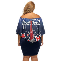 Personalized Happy Bastille Day Off Shoulder Short Dress Vive la France!
