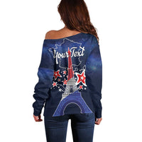 Personalized Happy Bastille Day Off Shoulder Sweater Vive la France!