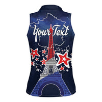 Personalized Happy Bastille Day Women Sleeveless Polo Shirt Vive la France!