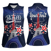 Personalized Happy Bastille Day Women Sleeveless Polo Shirt Vive la France!