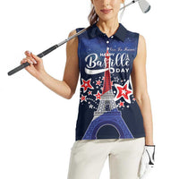 Personalized Happy Bastille Day Women Sleeveless Polo Shirt Vive la France!