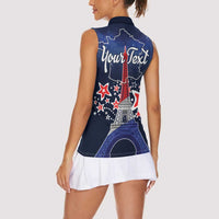 Personalized Happy Bastille Day Women Sleeveless Polo Shirt Vive la France!
