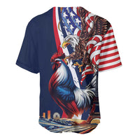 French American Heritage Month Baseball Jersey Gallic Rooster And Bald Eagle
