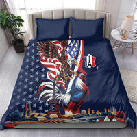 French American Heritage Month Bedding Set Gallic Rooster And Bald Eagle