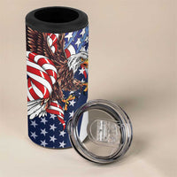 French American Heritage Month 4 in 1 Can Cooler Tumbler Gallic Rooster And Bald Eagle