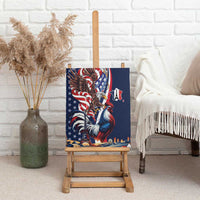 French American Heritage Month Canvas Wall Art Gallic Rooster And Bald Eagle