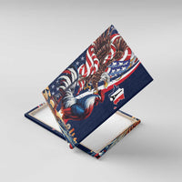 French American Heritage Month Canvas Wall Art Gallic Rooster And Bald Eagle