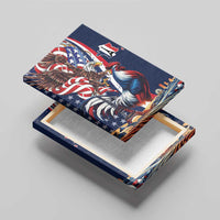 French American Heritage Month Canvas Wall Art Gallic Rooster And Bald Eagle