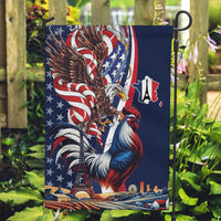French American Heritage Month Garden Flag Gallic Rooster And Bald Eagle