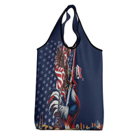 French American Heritage Month Grocery Bag Gallic Rooster And Bald Eagle