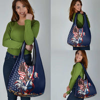 French American Heritage Month Grocery Bag Gallic Rooster And Bald Eagle