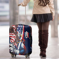 French American Heritage Month Luggage Cover Gallic Rooster And Bald Eagle