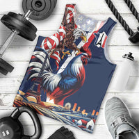 French American Heritage Month Men Tank Top Gallic Rooster And Bald Eagle