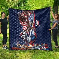 French American Heritage Month Quilt Gallic Rooster And Bald Eagle