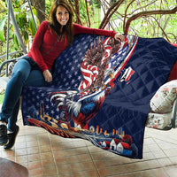 French American Heritage Month Quilt Gallic Rooster And Bald Eagle